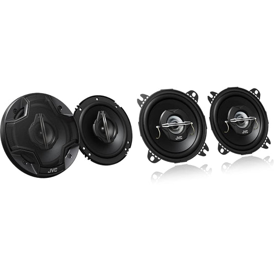 JVC CS-HX639 16 cm 3-ceļu koaksialie skaļruņi ar aizsargrežģi, 2 gabali & CS-J420X 10 cm 2-ceļu koaksialie skaļruņi, 2 gabali