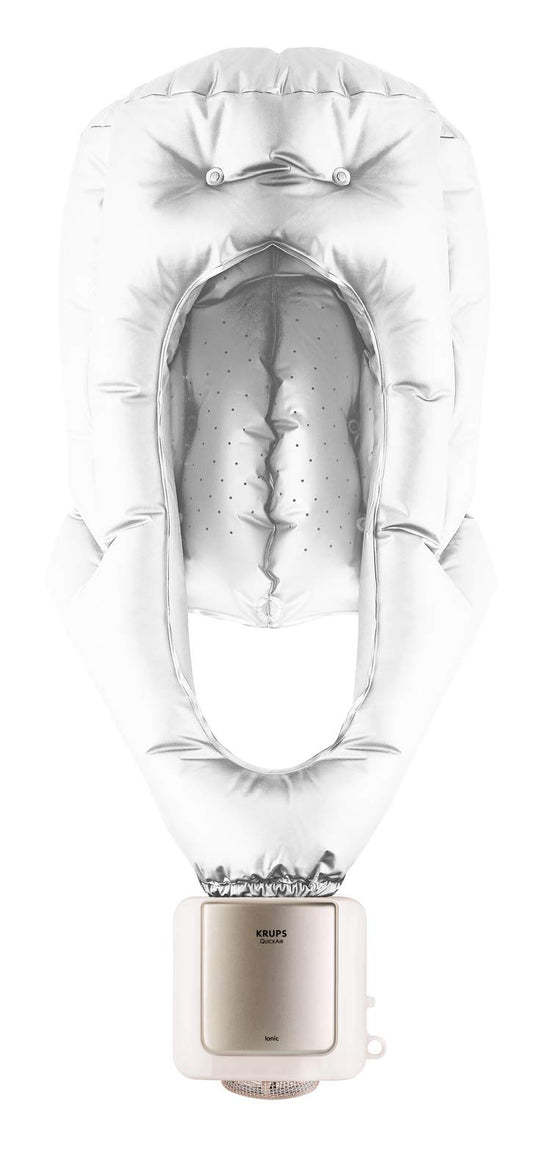 Krups sausā cepure, 2 temperatūras līmeņi, aukstā gaisa funkcija, apjomīgiem matiem, garš kabelis, uzglabāšanas soma, 600 vati, balta, CF6000N1