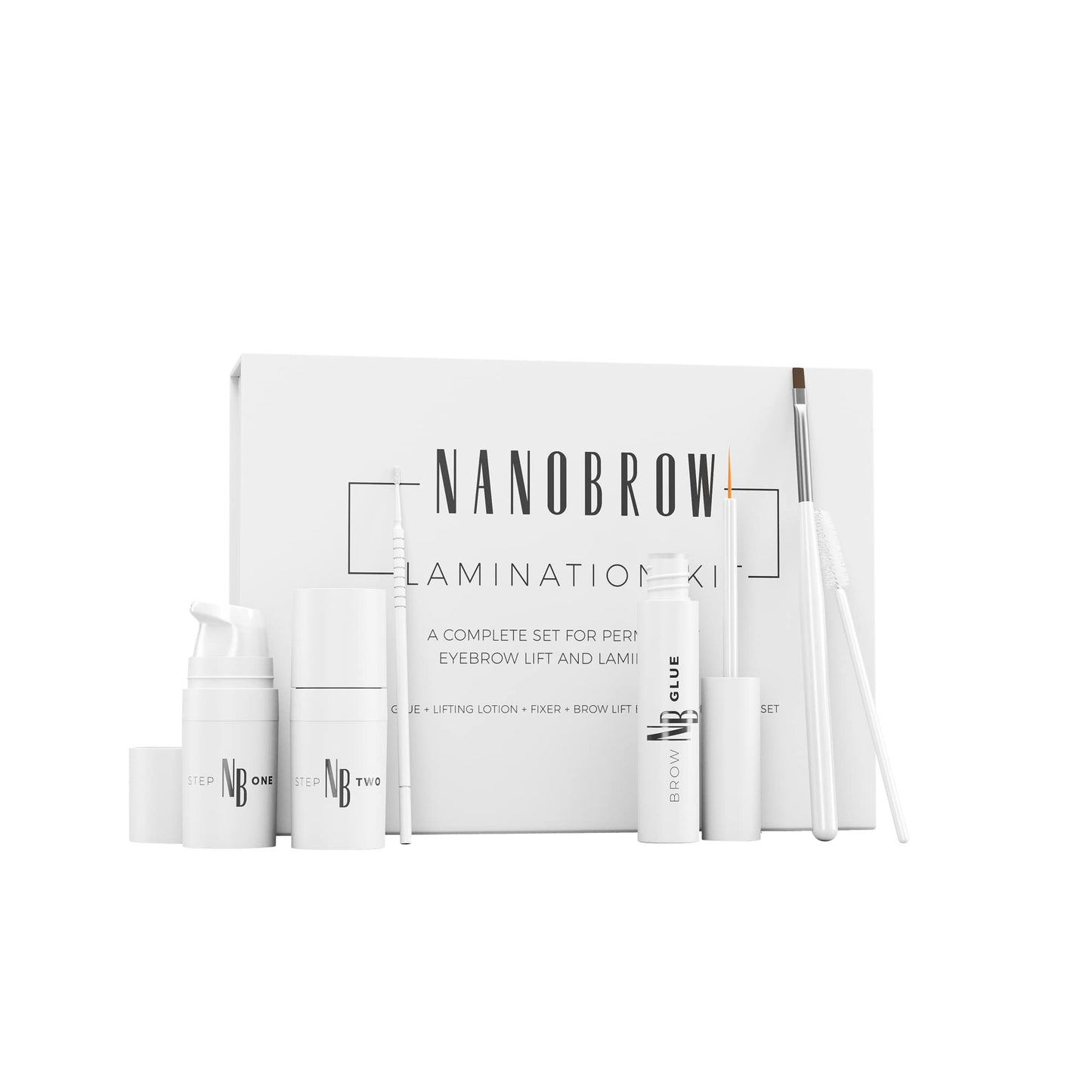 Uzacu laminēšanas komplekts Nanobrow Lamination Kit, profesionāls uzacu laminēšanas komplekts lietošanai mājās, DIY uzacu laminēšana
