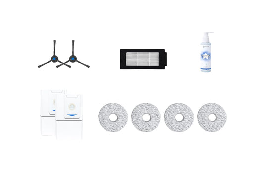 ECOVACS Premium rezerves komplekts T30 (PRO) - 2 sānu birstes, antibakteriālie filtri, putekļu maisiņš, 4 audumi, 110ml tīrīšanas šķīdums