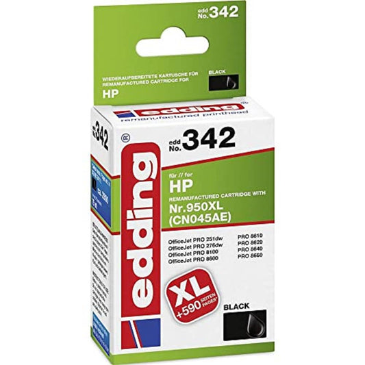 edding printera kasetne EDD-342 - melna, 75 ml, 2890 lapas, aizstāj HP 950XL (CN045AE)