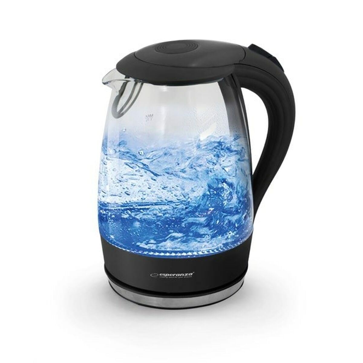 Salto Angel Electric Kettle 1.7L - Glass body with LED light, fast boiling, and automatic shut-off feature.