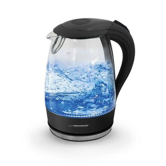 Salto Angel Electric Kettle 1.7L - Glass body with LED light, fast boiling, and automatic shut-off feature.