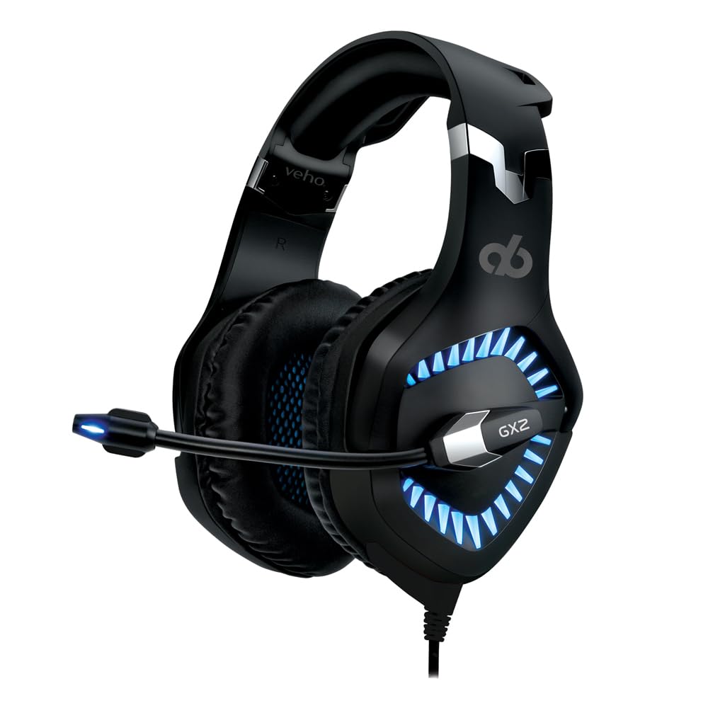 Veho Alpha Bravo by GX-2 gaming-austiņas PC/Mac/Notebook datoriem, vadu, saderīgas ar PlayStation PS4, profesionāls mikrofons ar trokšņu slāpēšanu, VAB-002-GX-2