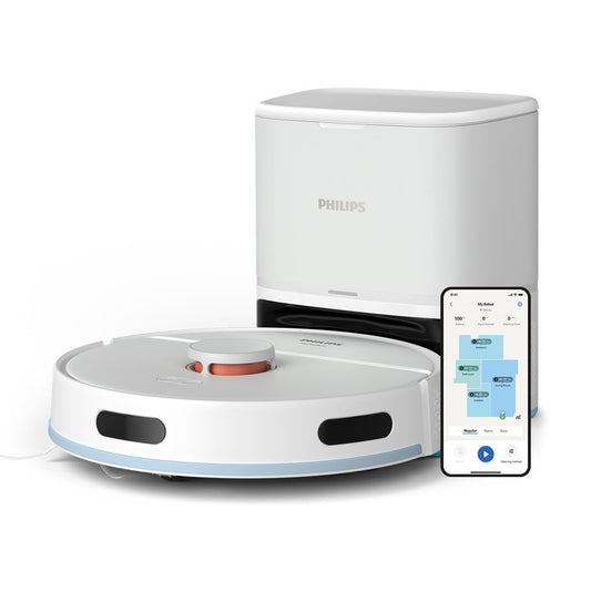 Philips Homerun sērija 2000 - 2-in-1 sūkšanas un tīrīšanas robots, lāzernavigācija, 130 min darbības, arktiski balts