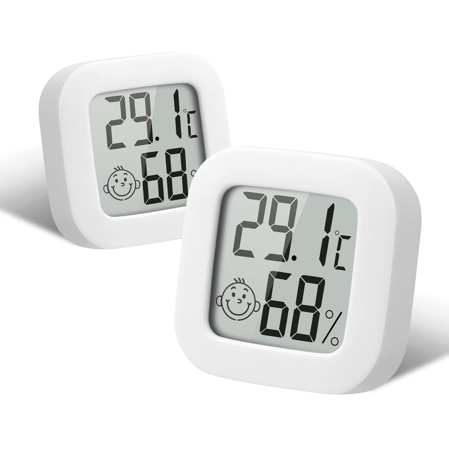 Mini LCD termometrs Flintronic, digitālais iekštelpu termometrs, 2 gab., balts