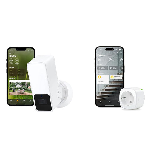 Eve Outdoor Cam White Edition – Gudrā uzraudzības kamera un Energy Matter – Gudrā kontaktligzda