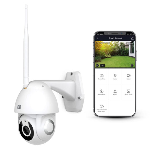 Garza - Smart Smart Wifi 360 grādu uzraudzības kamera ārpus telpām, 1080P HD, IP65 ūdensizturīga, nakts redzamība, kustības noteikšana, 2,4 GHz WLAN, 1 vienība (1 gab.)
