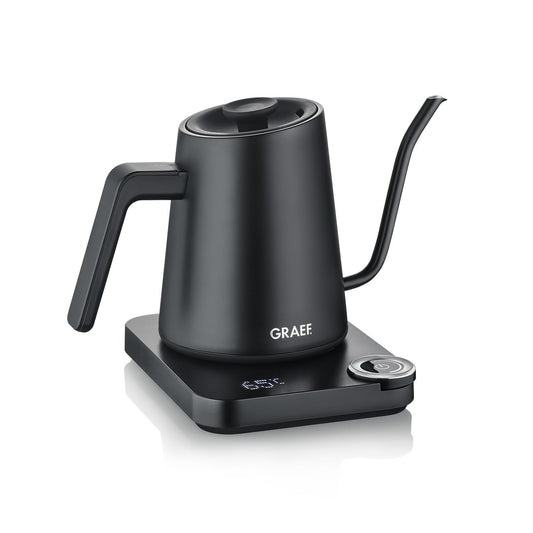 GRAEF Pour-Over tējkanna GK502 - temperatūras iestatīšana, taimeris, gulbja kakla snīpis, 900 ml, matēti melna