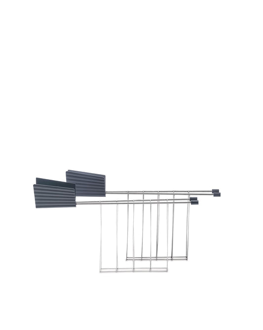 Alessi Plissé MDL08RA G - Dizaina komplekts, kas sastāv no divām tosteru knaiblēm, no nerūsējošā tērauda un termoplastiska sveķa, pelēks