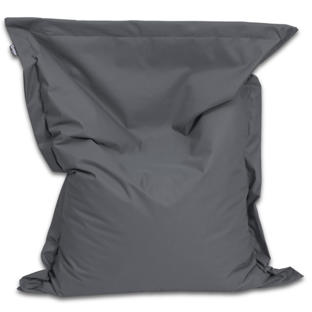XL sēžammaiss BuBiBag 160x145 cm ar pildījumu, roku darbs, iekštelpām un āra lietošanai, ūdeni atgrūdošs, antracīta