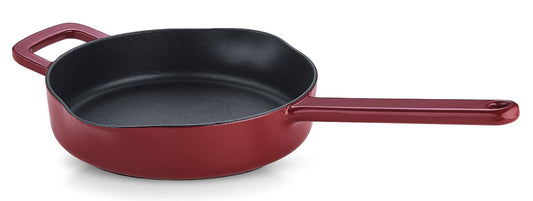 Fissler Moments kolekcija - Emaljēta čuguna panna 24 cm, nelipīgs pārklājums, augstas malas, indukcijai, Burgundijas sarkana