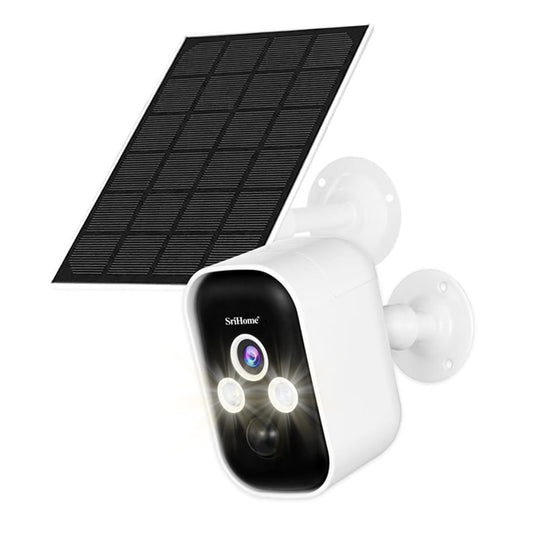 SriHome SH033B WLAN kamera, bezvadu, nakts redzamība, cilvēku noteikšana, IP65, audio, saules panelis