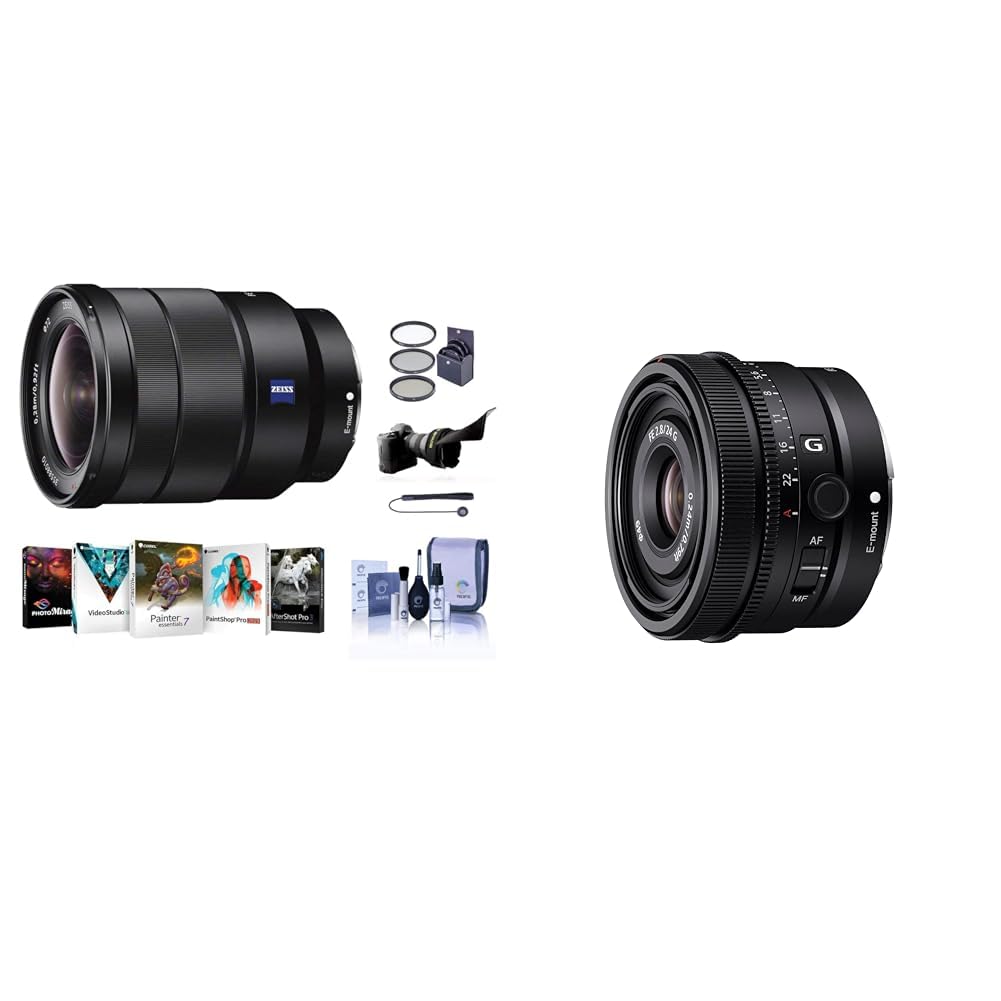 Sony SEL-1635Z Zeiss platleņķa tālummaiņas objektīvs & SEL24F28G | Pilna formāta FE 24mm F2.8 G - Premium G sērijas objektīvs ar fiksētu fokusa attālumu