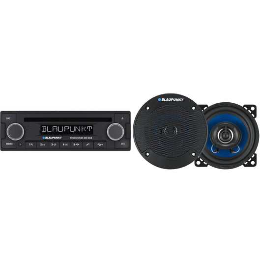 Blaupunkt Stockholm 400 DAB & ICx 402 2-ceļu iebūvējamie skaļruņi 180W saturs: 1 pāris, ICX402, melns