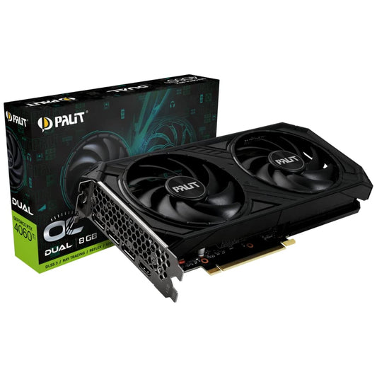 Palit GeForce RTX 4060Ti Dual OC 8GB - Dual-fan cooling, 8GB GDDR6 memory, optimized for gaming performance.