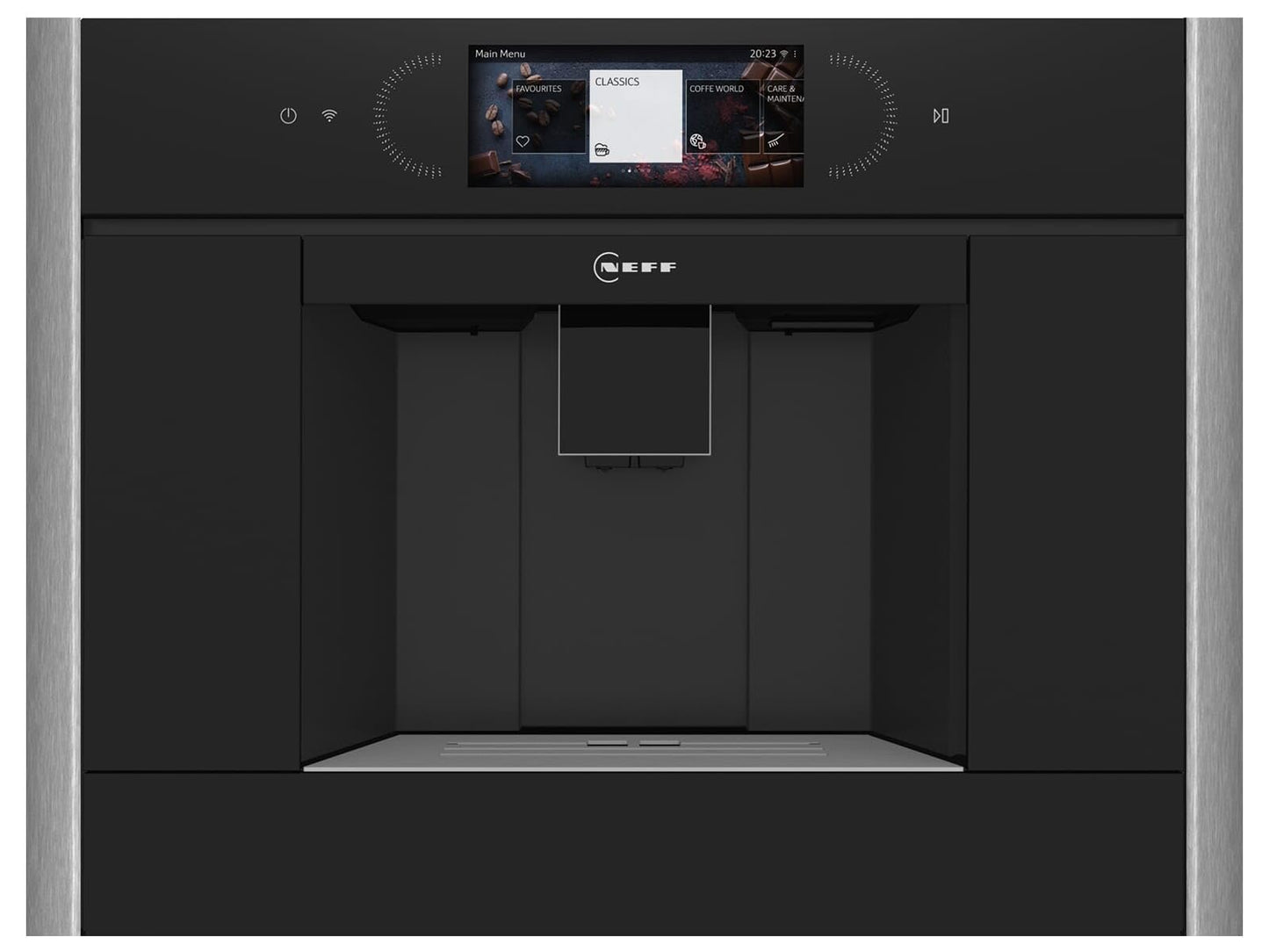 Neff CL4TT11N0 - N90 built-in coffee machine with 6.8-inch full touch TFT color display and graphics.