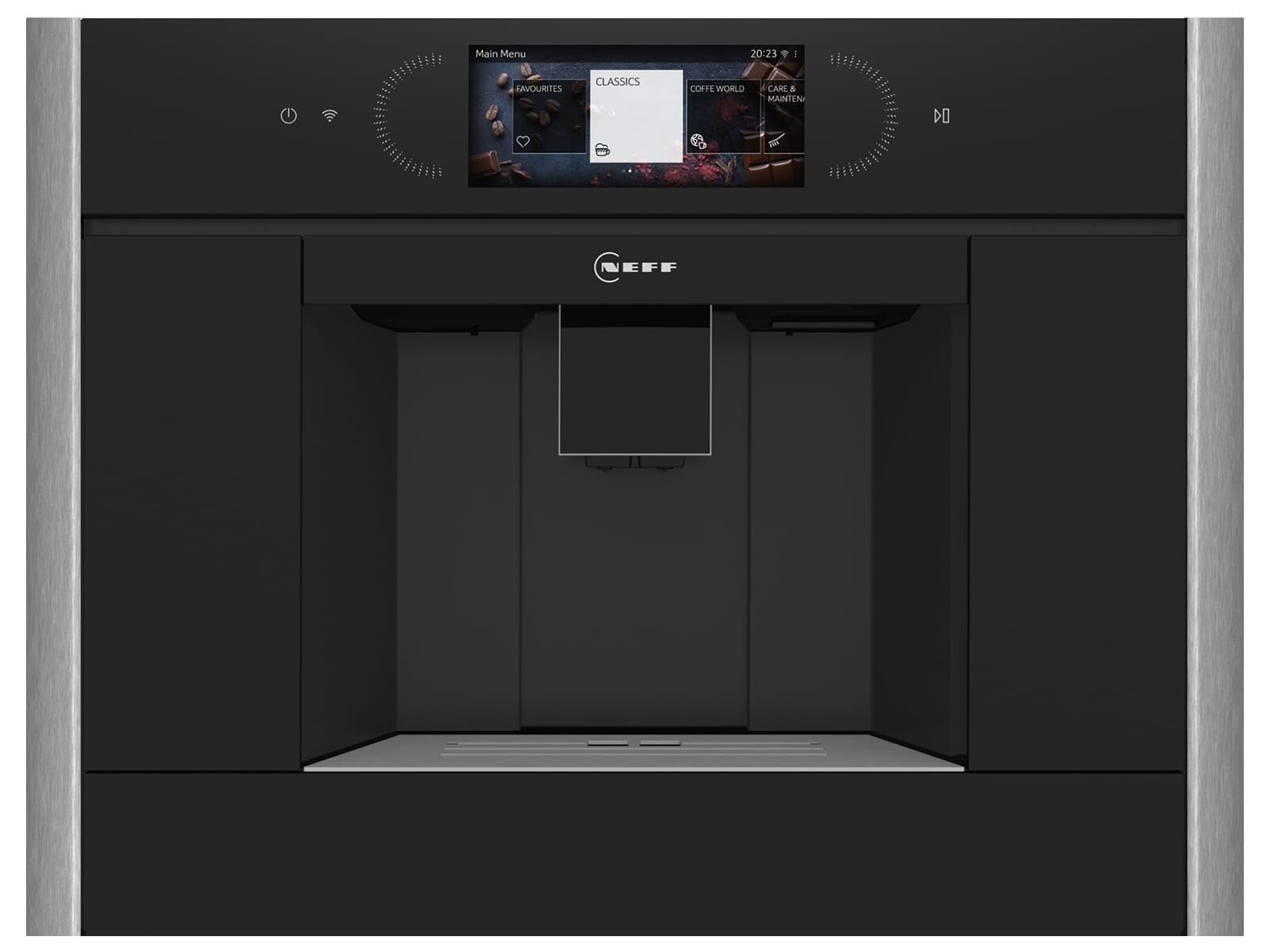 Neff CL4TT11N0 - N90 built-in coffee machine with 6.8-inch full touch TFT color display and graphics.