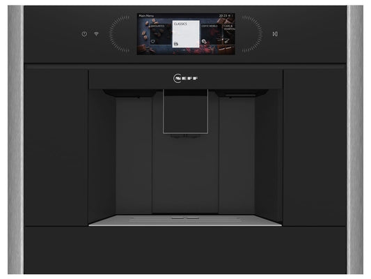 Neff CL4TT11N0 - N90 built-in coffee machine with 6.8-inch full touch TFT color display and graphics.