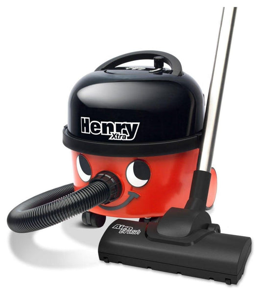Numatic Henry Xtra HVX160-11 - 620W bagged vacuum cleaner, classic red design, powerful suction for effective cleaning.
