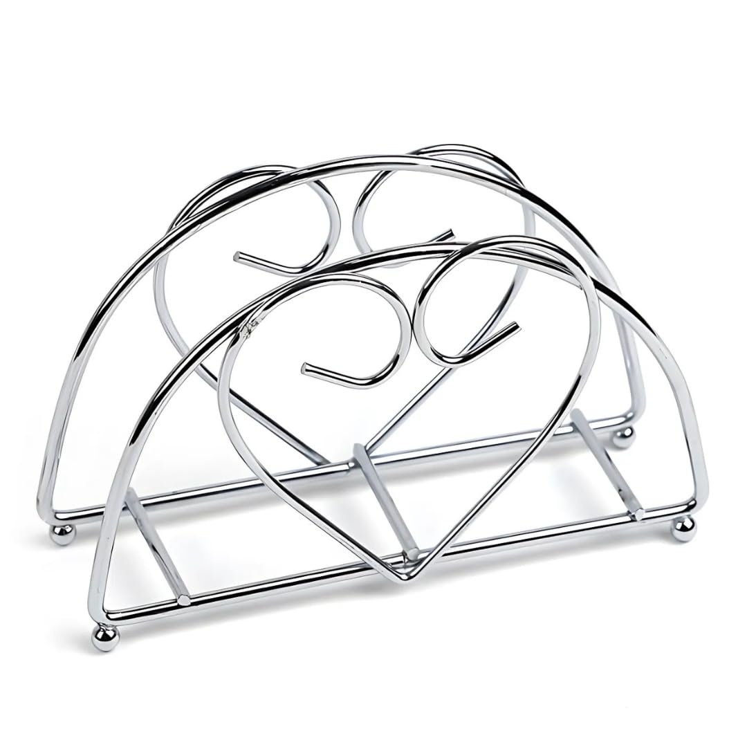 PARENCE Salvešu turētājs hromā - Elegants un praktisks galda dekors, 14x8cm, hromēts, ideāls virtuvei un ēdamistabai.