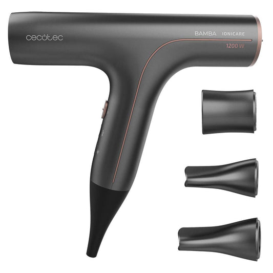 Cecotec IoniCare 6000 RockStar Essence Bamba matu fēns, 2200 W, digitālais motors, joni, 5 temperatūras iestatījumi, ieskaitot difuzoru un koncentratora uzgali, 1,8 m kabelis (6000 RockStar Soft)
