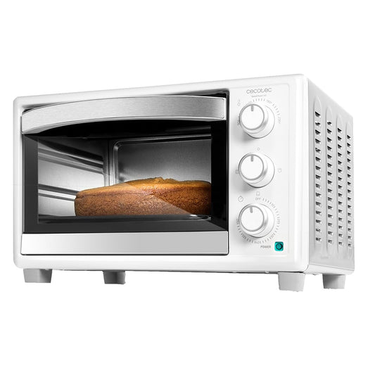 Cecotec Minibakugāze Bake & Toast 2300 Balta, 23 L, 1500 W, 3 sildīšanas režīmi, 60 minūšu taimeris, regulējama temperatūra līdz 230 ºC, drupatas savākšanas trauks