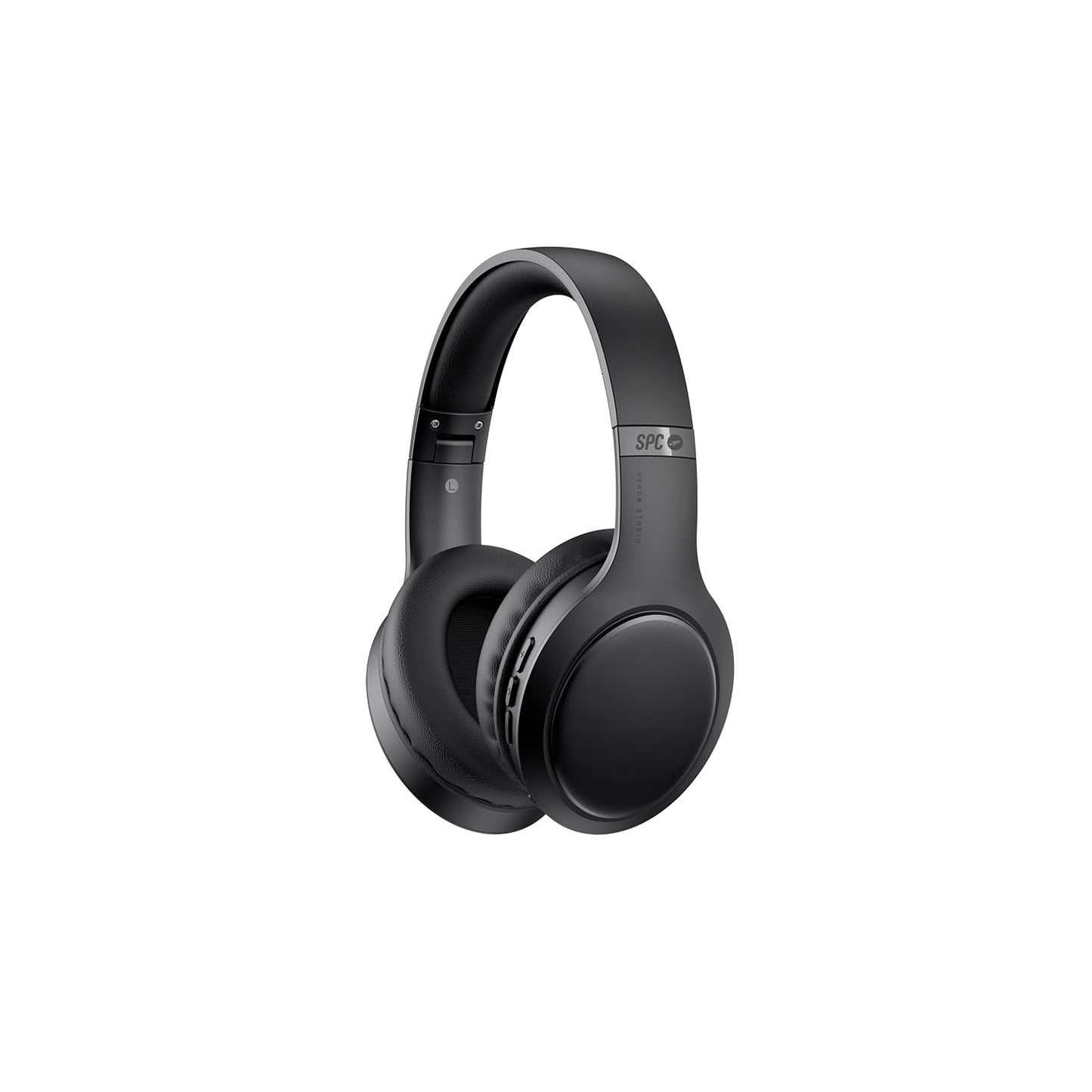 SPC Heron Studio – Bluetooth over-ear headphones, 26-hour battery, dual connections, built-in mic, foldable, black.