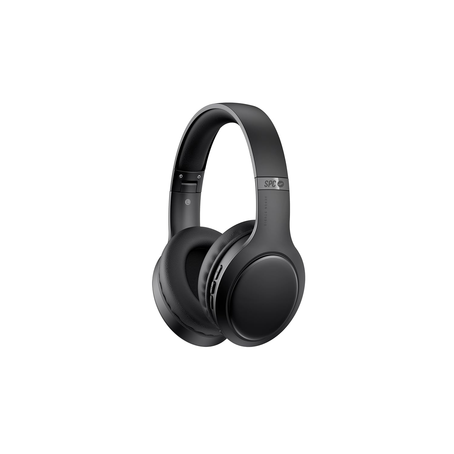 SPC Heron Studio – Bluetooth over-ear headphones, 26-hour battery, dual connections, built-in mic, foldable, black.
