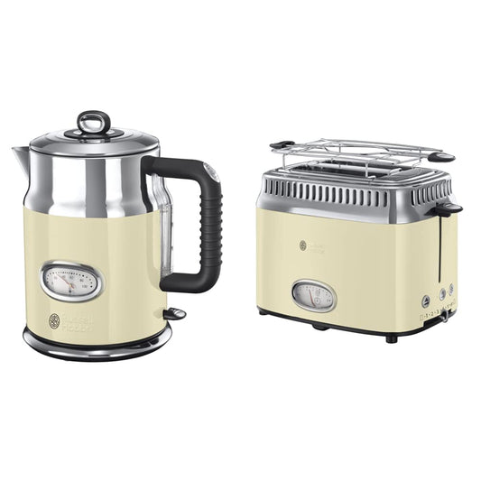 Tējkanna un tosteris Russell Hobbs Retro Vintage Cream, krēmkrāsas