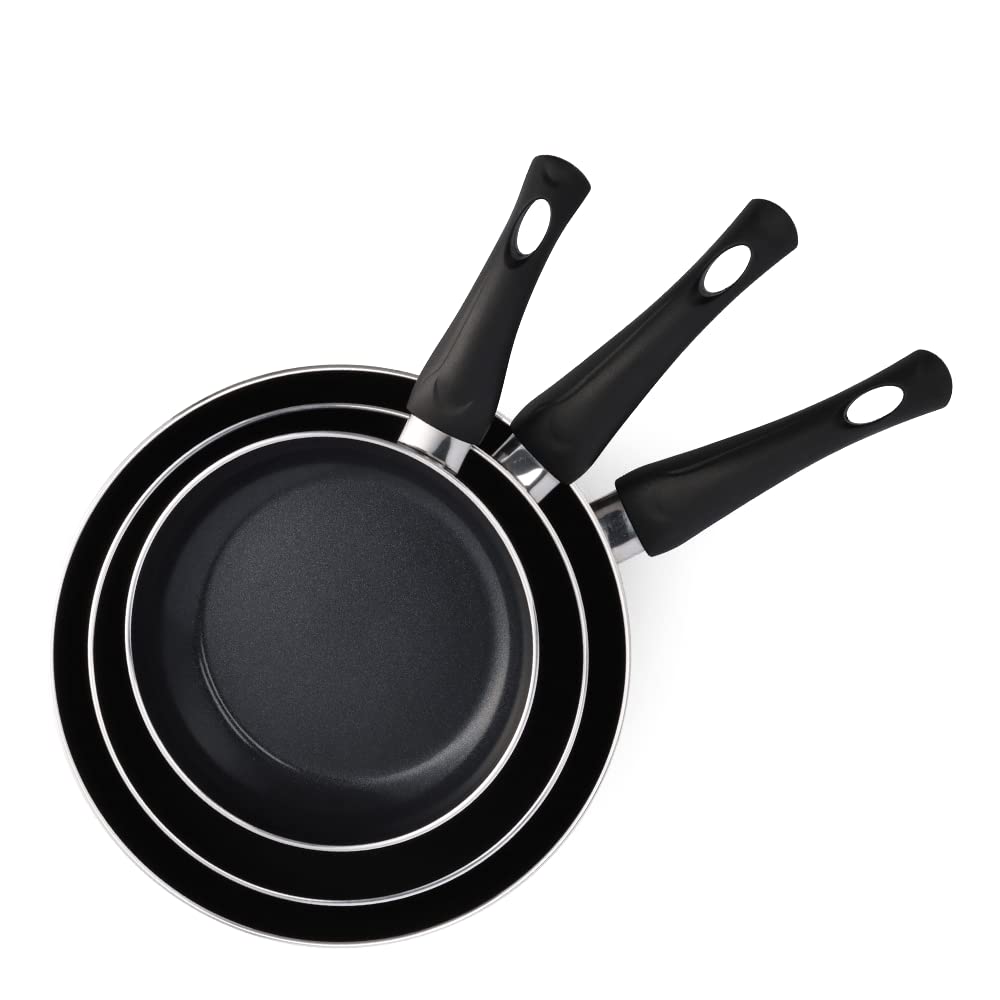 BK Brilliant Veselīgs - Indukcijai piemērots keramikas cepšanas pannu komplekts, melns, izturīgs, bez PFAS, trauku mazgājamai mašīnai.