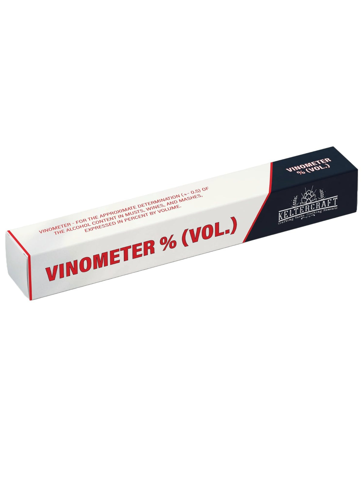 Alkohola mērītājs Keltercraft Vinometer 0–25% Vol vīnam, augļu vīnam, mikrošķiedras lupatiņa