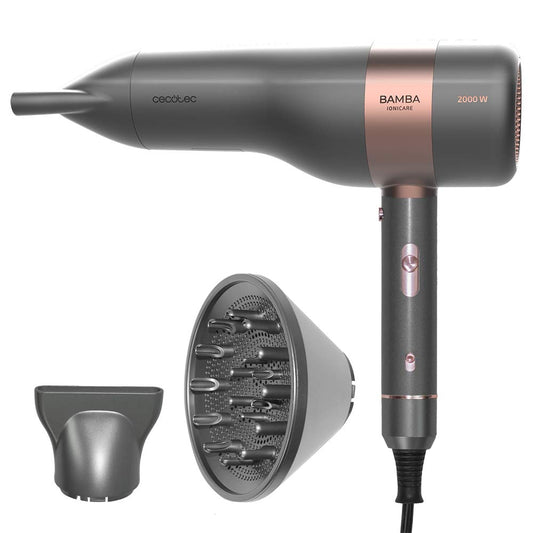 Cecotec Jonizējošs matu fēns Bamba IoniCare 6000 RockStar Vision, digitālais motors, 2000 W jauda, LCD displejs, īsts jons, 5 temperatūras līmeņi, aukstā gaisa funkcija