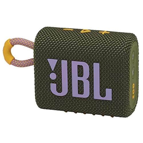 JBL GO 3 mazā Bluetooth skaļruņa - Zaļš - Ūdensizturīgs, portatīvs skaļrunis ceļojumiem - Līdz 5 stundām atskaņošanas laika ar vienu uzlādi.