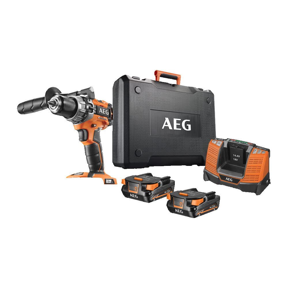 AEG 18 V PRO18V bezsuku akumulatora triecienurbjmašīna BSB18C2BL-202C - 2 ātrumu, 60 Nm griezes moments, 13 mm urbjpatrona, 2 x 2,0Ah akumulatori.