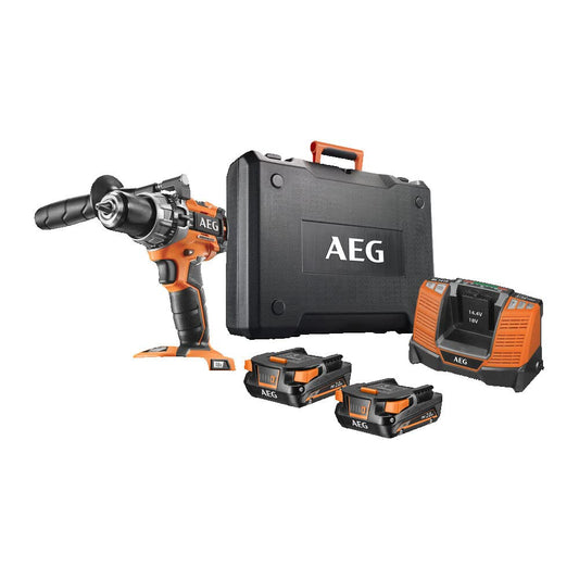 AEG 18 V PRO18V bezsuku akumulatora triecienurbjmašīna BSB18C2BL-202C - 2 ātrumu, 60 Nm griezes moments, 13 mm urbjpatrona, 2 x 2,0Ah akumulatori.