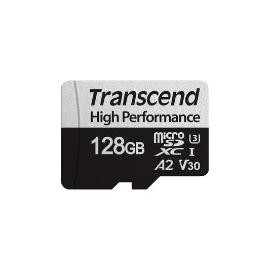 Transcend 128GB microSDXC 330S augstas veiktspējas atmiņas karte / atmiņas karte TS128GUSD330S / līdz 100 MB/s lasīšana un 85 MB/s rakstīšana