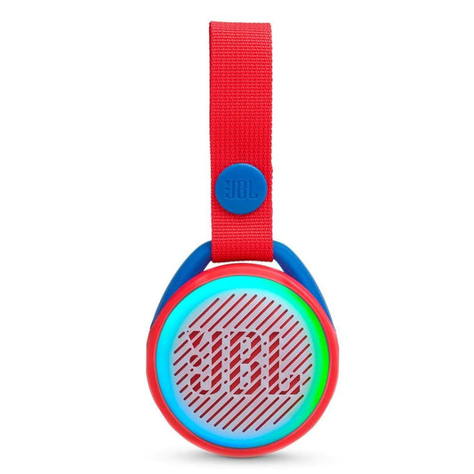 JBL JR Pop Mini-Boombox bērniem - Sarkans – Krāsains, ūdensizturīgs Bluetooth skaļrunis ar iebūvētiem gaismas motīviem – Līdz 5 stundām mūzikas klausīšanās ar vienu akumulatora uzlādi