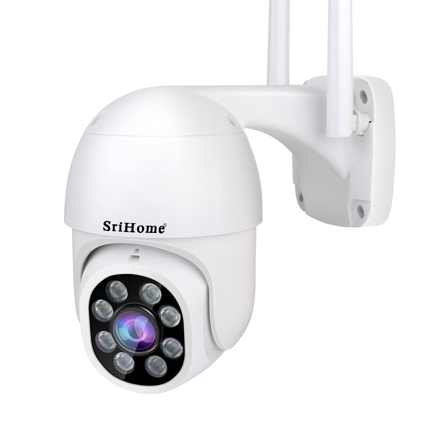 H+Y SriHome āra Wifi ārējā kamera Full HD 1080P, SriHome IP kamera ar nakts redzamību, 1080P PTZ IP uzraudzības kamera ar 350° panoramēšanu un 90° slīpumu, cilvēku atpazīšana, divvirzienu audio