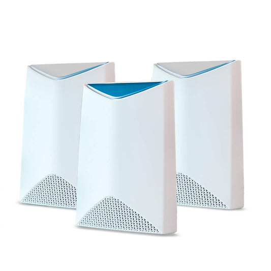 NETGEAR Pro SRK60B03 Mesh sistēma (Mesh maršrutētājs + 2x satelītu Mesh repeateri, 3 GBit/s ātrums līdz 525 m² pārklājums, Tri-Band AC3000, Smart Roaming)