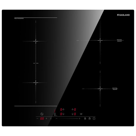 GASLAND IH604BF 60 cm integrēts indukcijas plīts, 7000W elektriskā plīts ar 4 Boost zonām, FlexInduktions plīts BBQ, Warm Up/STOP + GO funkcija