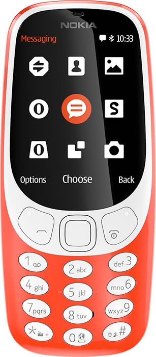 Nokia 3310 (2017) - Red, 2.4" TFT display, classic design, long battery life, durable build.