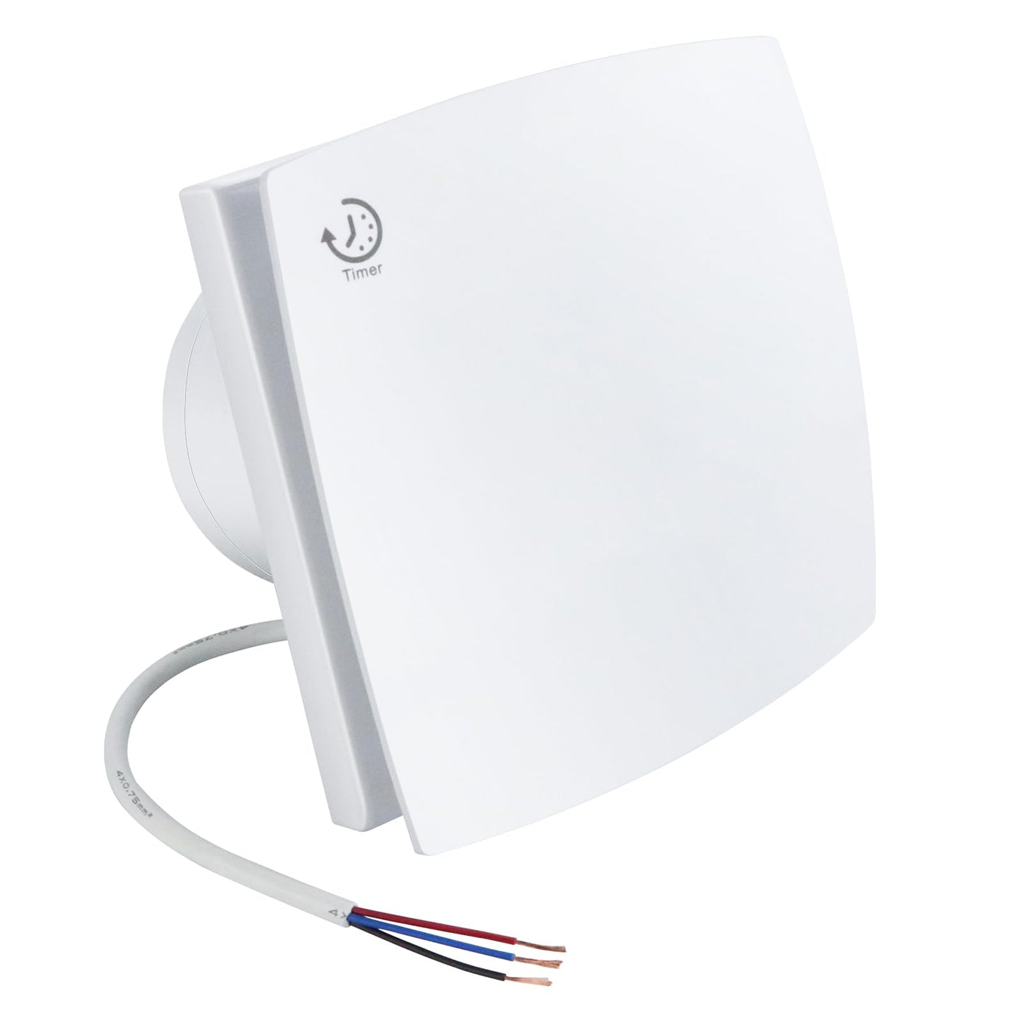 Anesty vannas istabas ventilators 100mm ar atliktās darbības taimeri, 95m³/h 12W nosūces ventilators, kluss sienas ventilators ar priekšējo paneli un pretplūsmas vārstu vannas istabai, WC, virtuvei (balts)