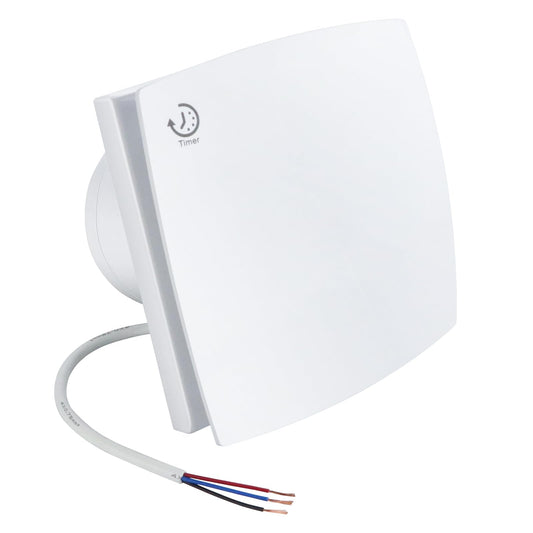 Anesty vannas istabas ventilators 100mm ar atliktās darbības taimeri, 95m³/h 12W nosūces ventilators, kluss sienas ventilators ar priekšējo paneli un pretplūsmas vārstu vannas istabai, WC, virtuvei (balts)