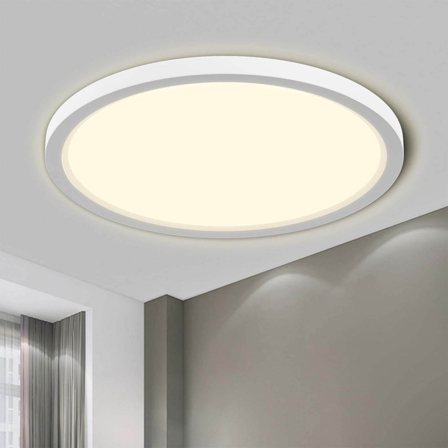 LED griestu lampa LQWELL, IP44 vannas istabai, apaļa un plakana, 18W, 4000K, 1980lm, 22cm