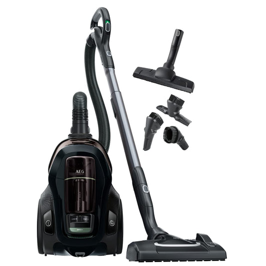 AEG LX9-3-ÖKO putekļsūcējs - 650 W, 3D filtru sistēma, 12m darbības rādiuss, 1,6l tvertne, kluss 72 dB(A), melns.