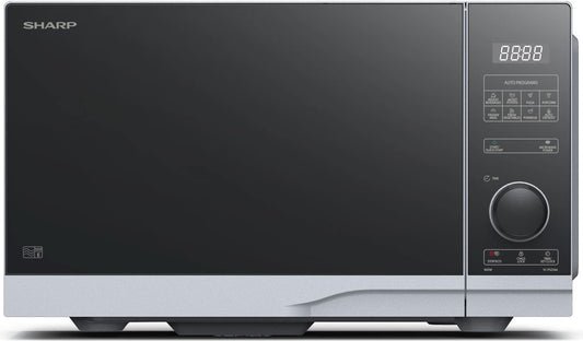 SHARP PS254AES mikroviļņu krāsns (mikroviļņu krāsns: 900W, 10 jaudas līmeņi, atkausēšanas funkcija, izmēri: 483x281x403cm), sudraba