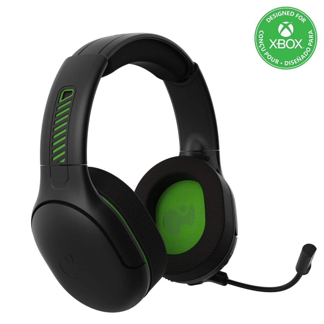 PDP AIRLITE PRO bezvadu austiņas melnas Xbox Series X|S, Xbox One, oficiāli licencētas