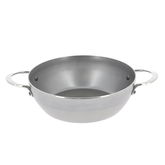 De Buyer 1830 Mineral B Element 5654.24 frying pan - Ø 24 cm, forged iron, two handles, silver finish.