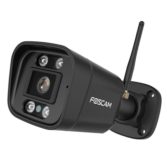 Foscam V8P 4K 8 MP divjoslas WLAN uzraudzības kamera ar iebūvētu prožektoru un trauksmes sirēnu (melna)